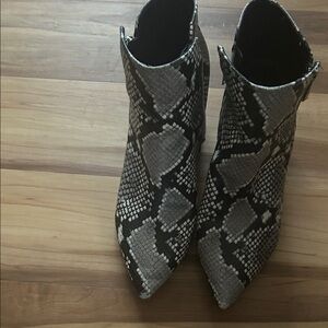 Marc Fisher Snakeskin Patterned Ankle Boots